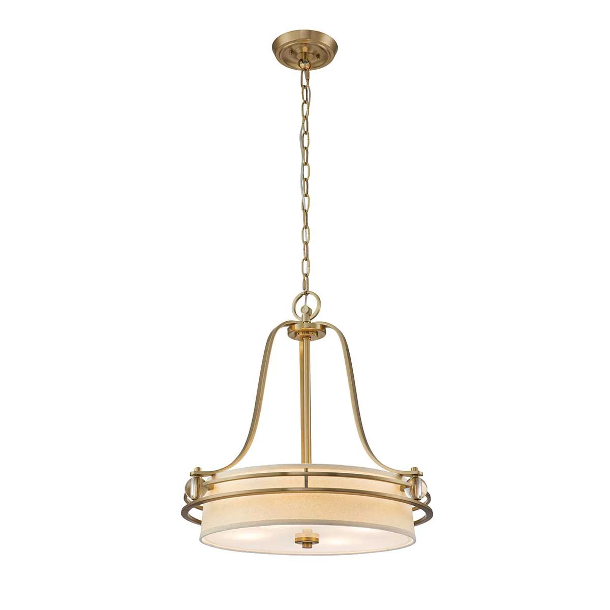 Gotham 4 Light Pendant - Imperial Silver/ Brushed Brass - Image 2