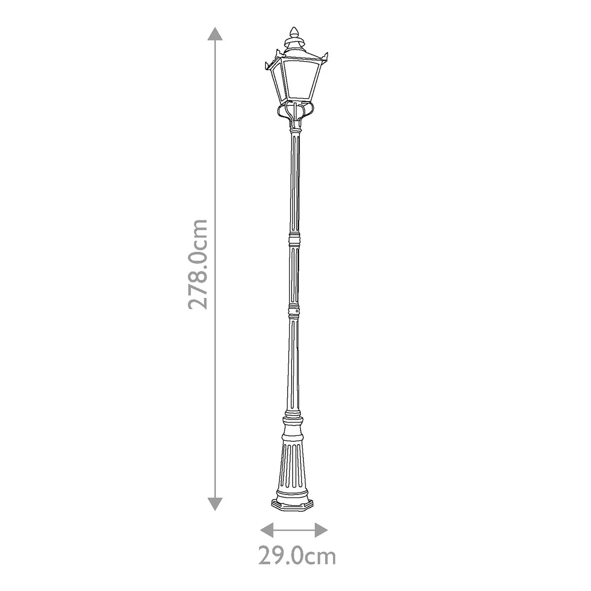 Grampian 1 Light Lamp Post - Black IP44 E27 - Image 5