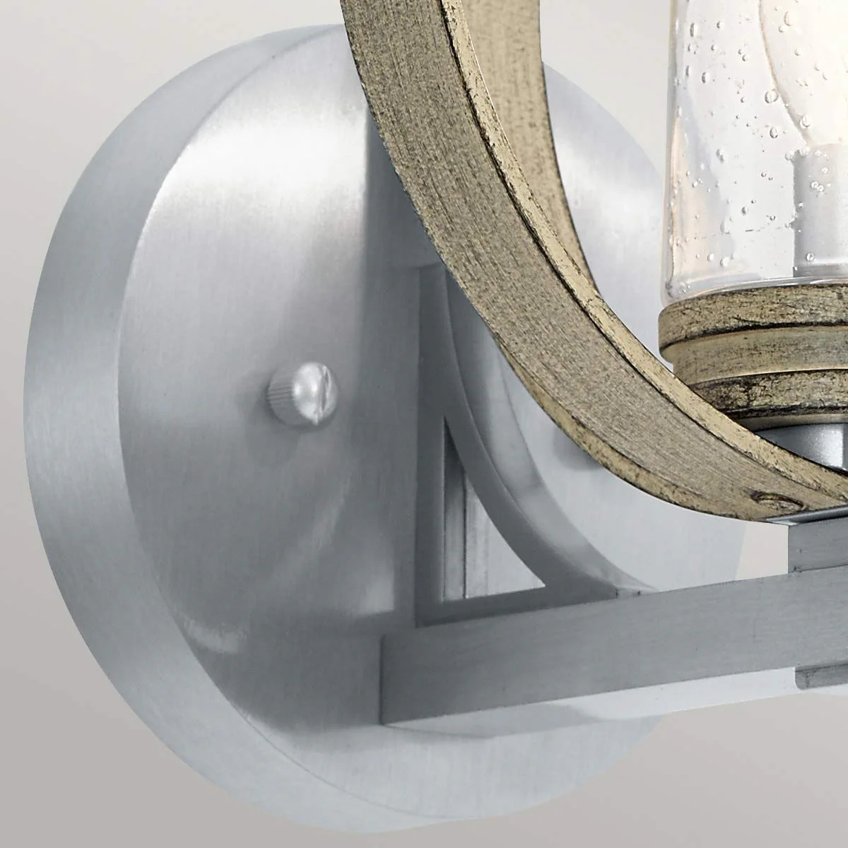 Grand Bank 1 Light Outdoor Outdoor Wall Light - Distressed Antique Grey Brushed Aluminium E14 IP44 - Image 2