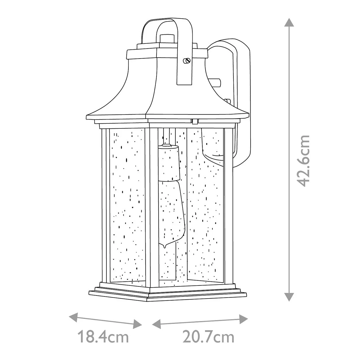 Grant 1 Light Small/Medium/Large Outdoor Wall Lantern - Burnished Bronze E27 IP44 - Image 13