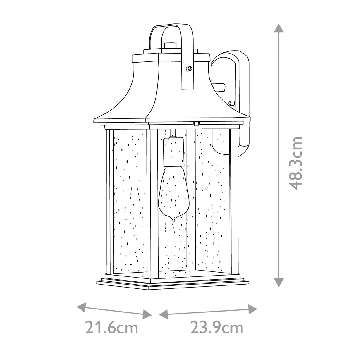 Grant 1 Light Small/Medium/Large Outdoor Wall Lantern - Burnished Bronze E27 IP44 - Image 18