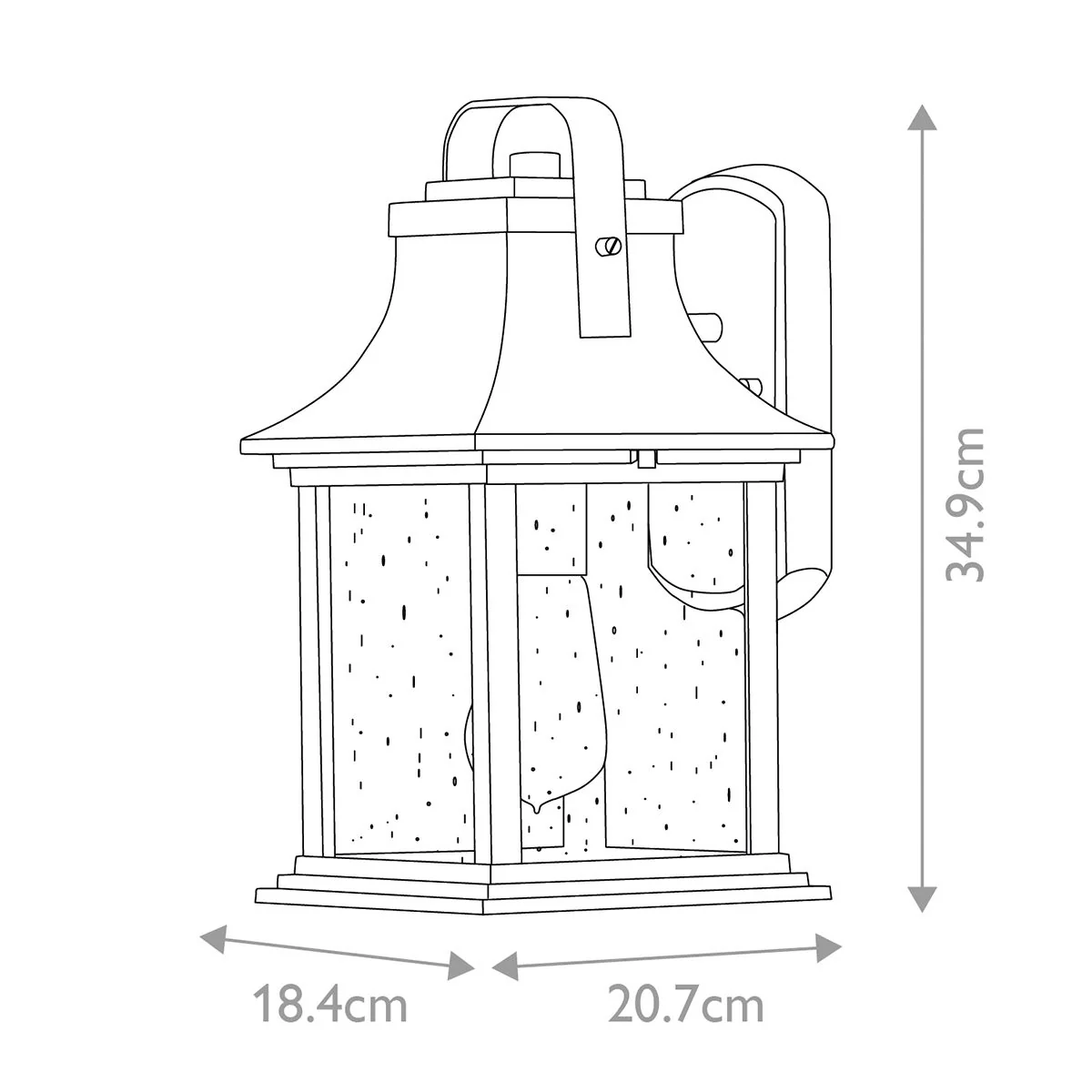Grant 1 Light Small/Medium/Large Outdoor Wall Lantern - Burnished Bronze E27 IP44 - Image 8