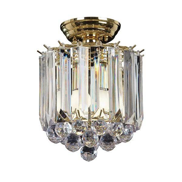 Gresham 2Lt Flush Ceiling Light - Brass / Chrome - Image 2
