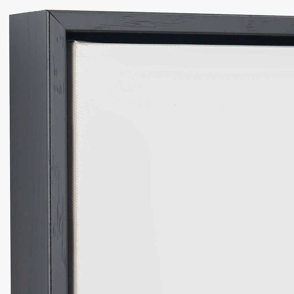 Grey and White Abstract Canvas with Black Frame - Image 3