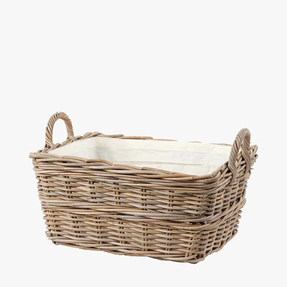 Grey Kubu Rectangular Handled Laundry Basket - Image 2