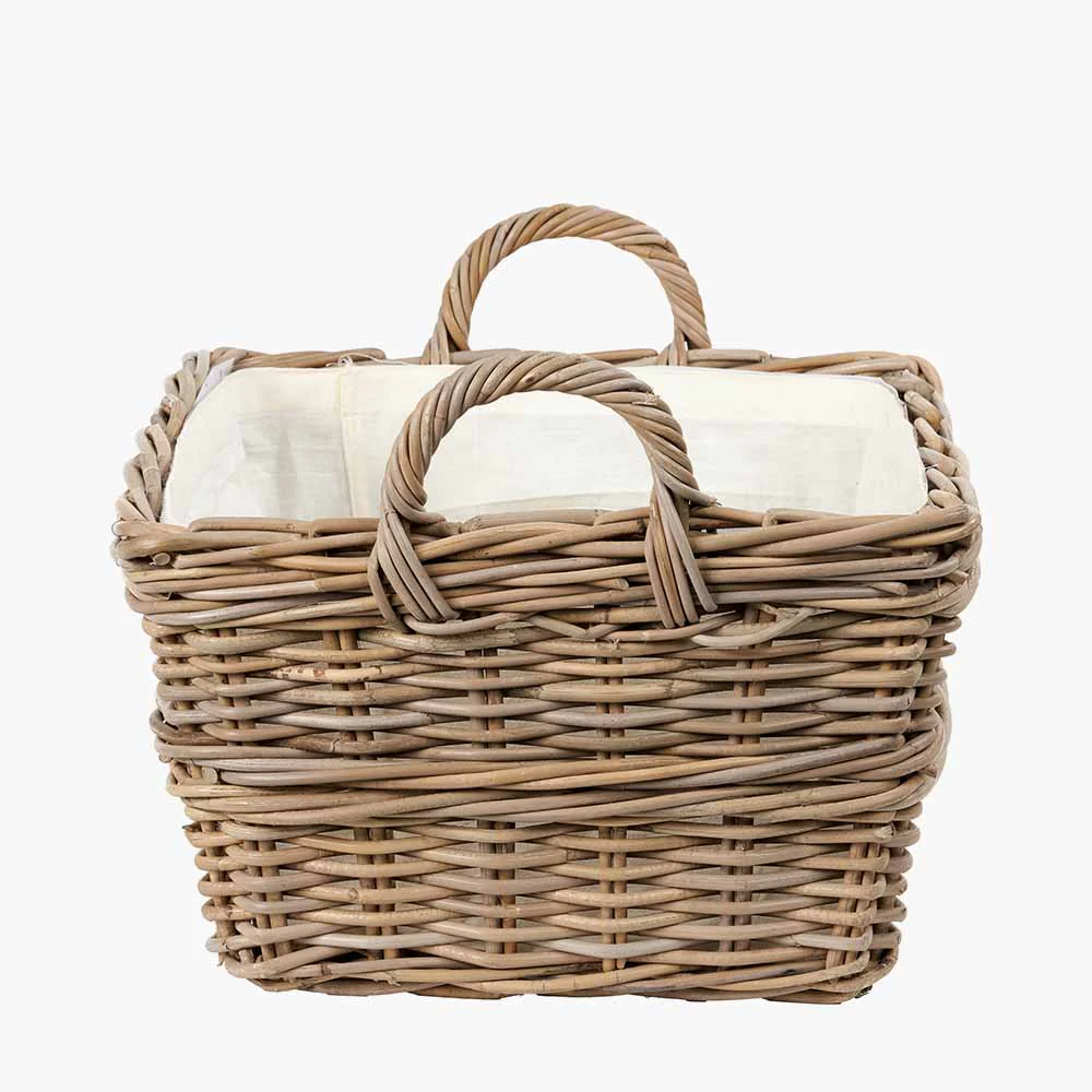 Grey Kubu Rectangular Handled Laundry Basket - Image 3
