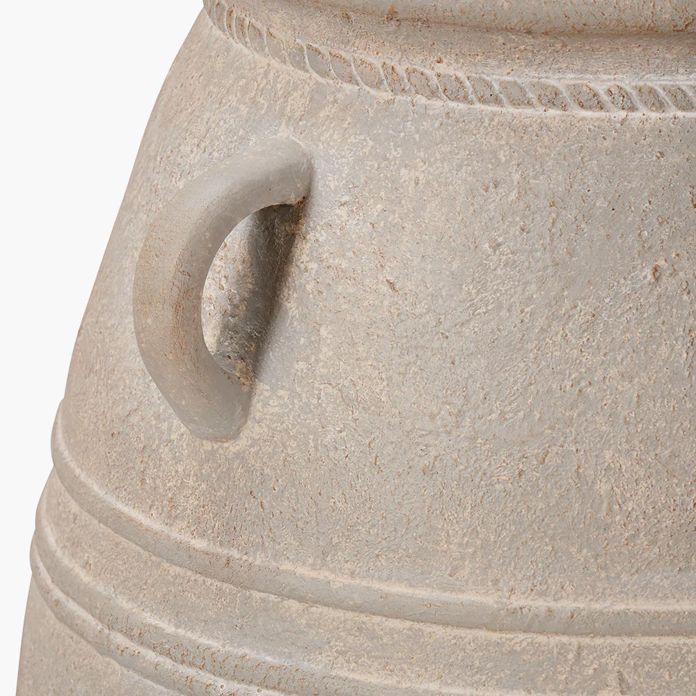 Grey Wash Fibrestone Decorative Vase with Handles - Small/Large - Image 8