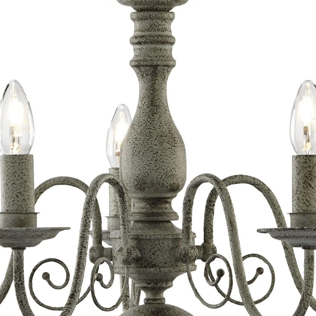 Greythorne 5/8Lt Multi-Arm Pendant - Textured Grey Metal - Image 2