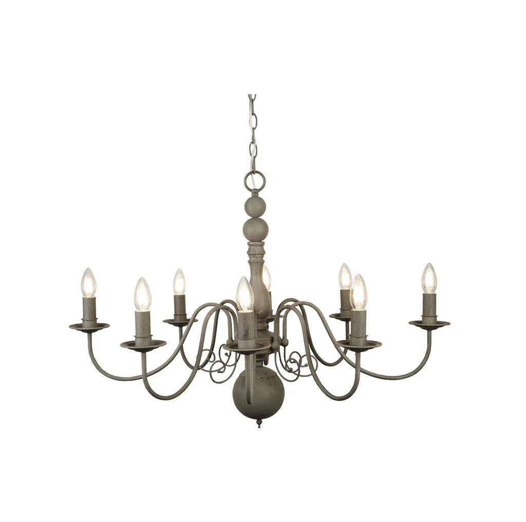 Greythorne 5/8Lt Multi-Arm Pendant - Textured Grey Metal - Image 4