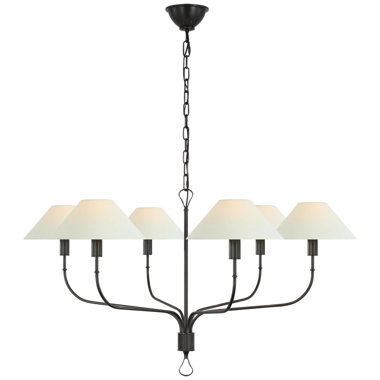 Griffin Large Tail Chandelier - Brass/Bronze & Leather - Image 2