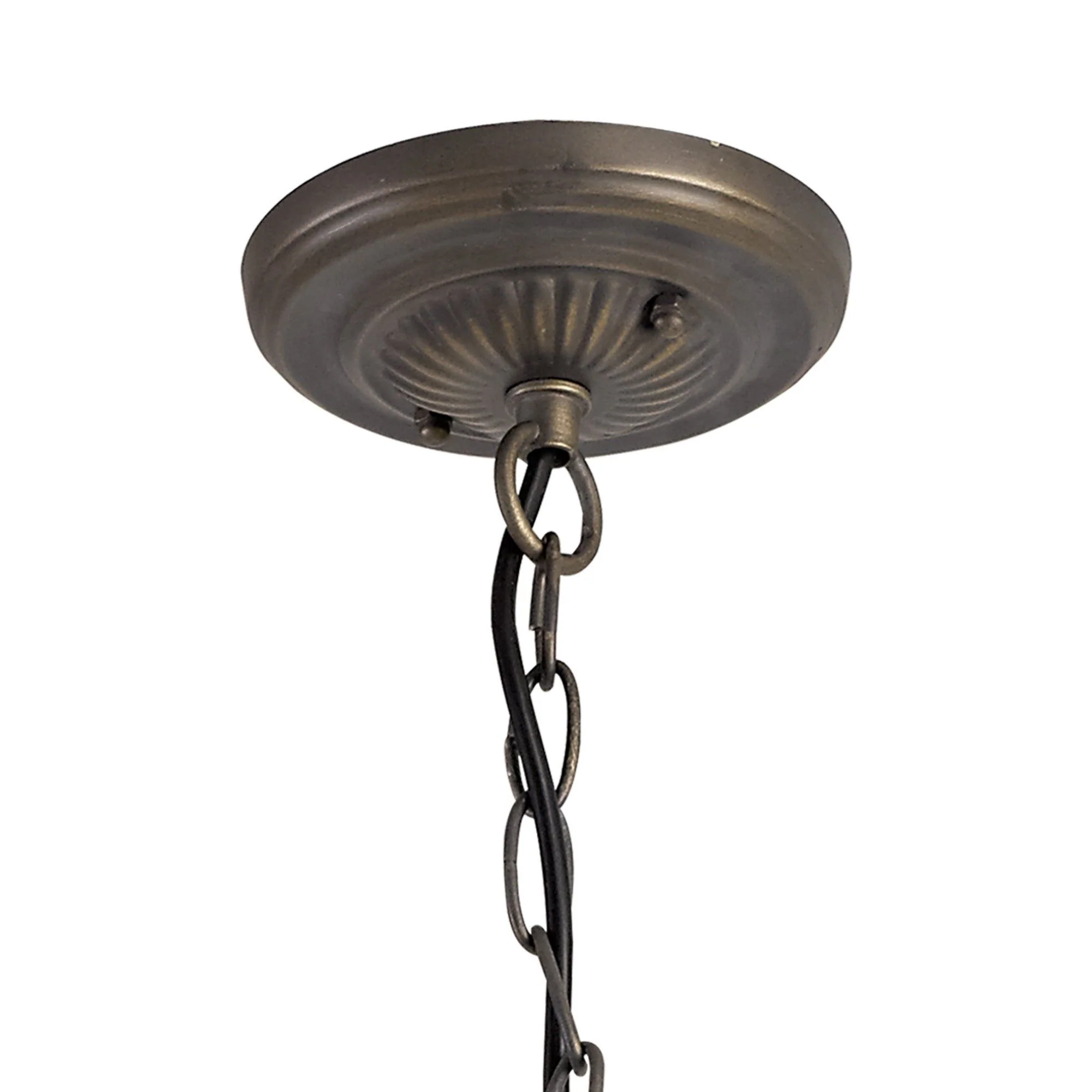 Guild 1/2/3 Light Downlighter Pendant E27 With 30/40cm Tiffany Shade, White/Grey/Black/Clear Crystal/Aged Antique Brass - Image 7