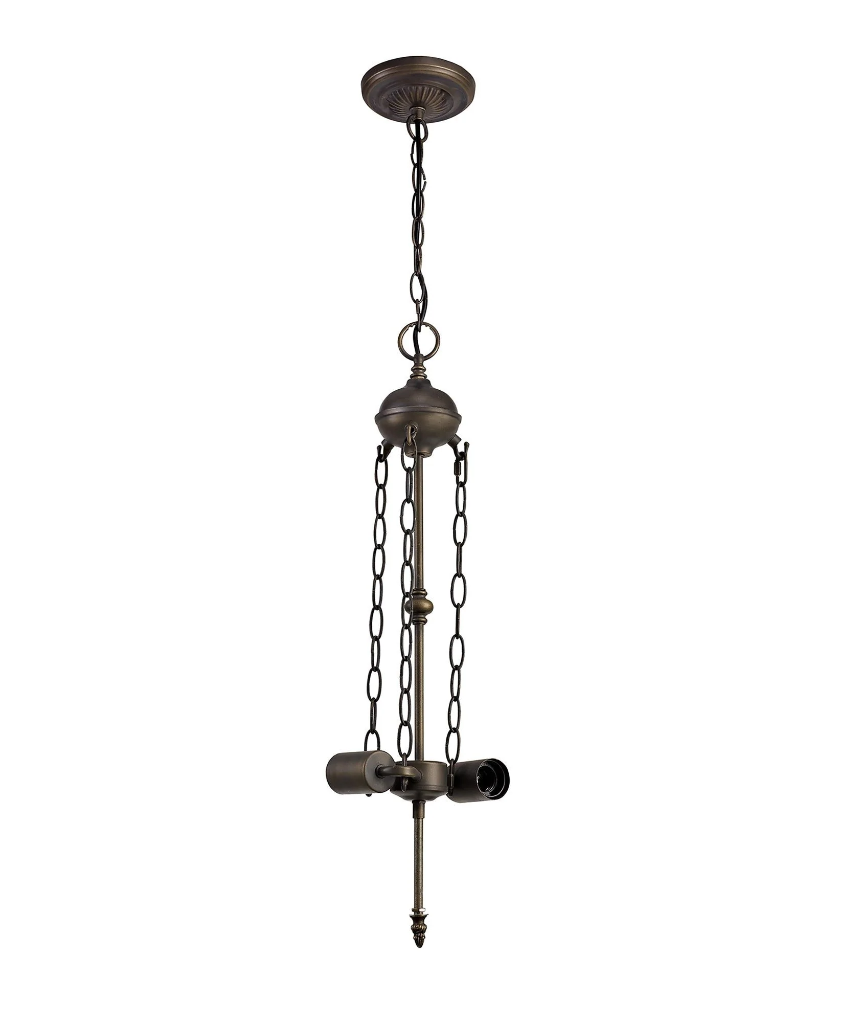 Guild 2/3/4 Light Uplighter Pendant E27 With 30cm Tiffany Shade, White/Grey/Black/Clear Crystal/Aged Antique Brass - Image 7