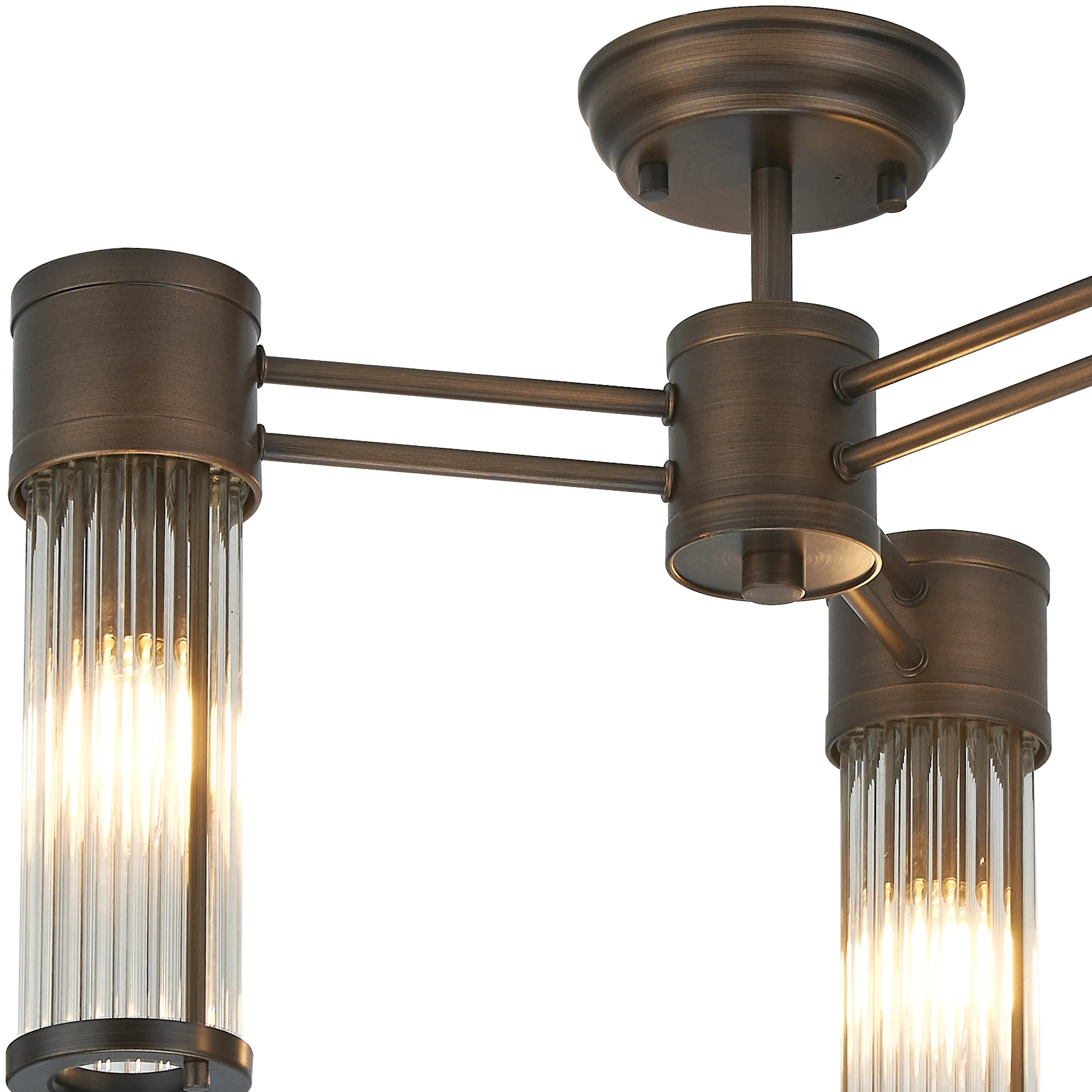 Gwen 3 Light Glass Rod Semi Flush IP44- Various Finishes - Image 12