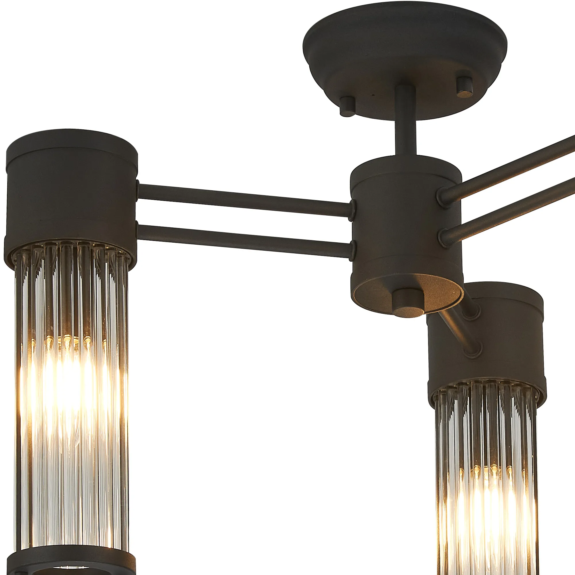 Gwen 3 Light Glass Rod Semi Flush IP44- Various Finishes - Image 14