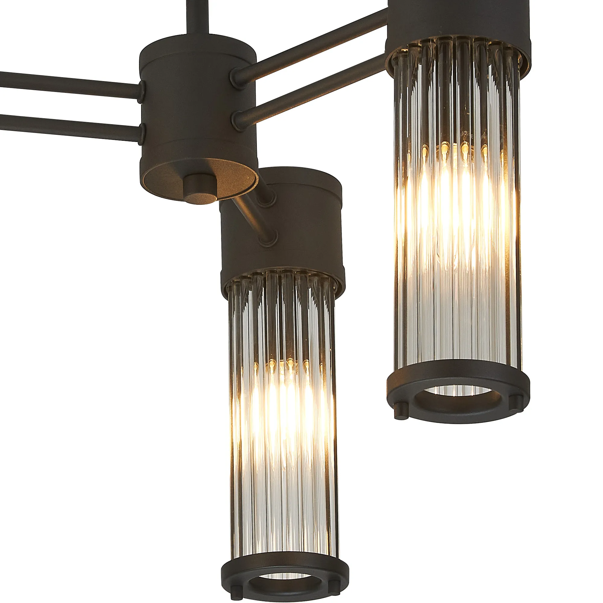 Gwen 3 Light Glass Rod Semi Flush IP44- Various Finishes - Image 15