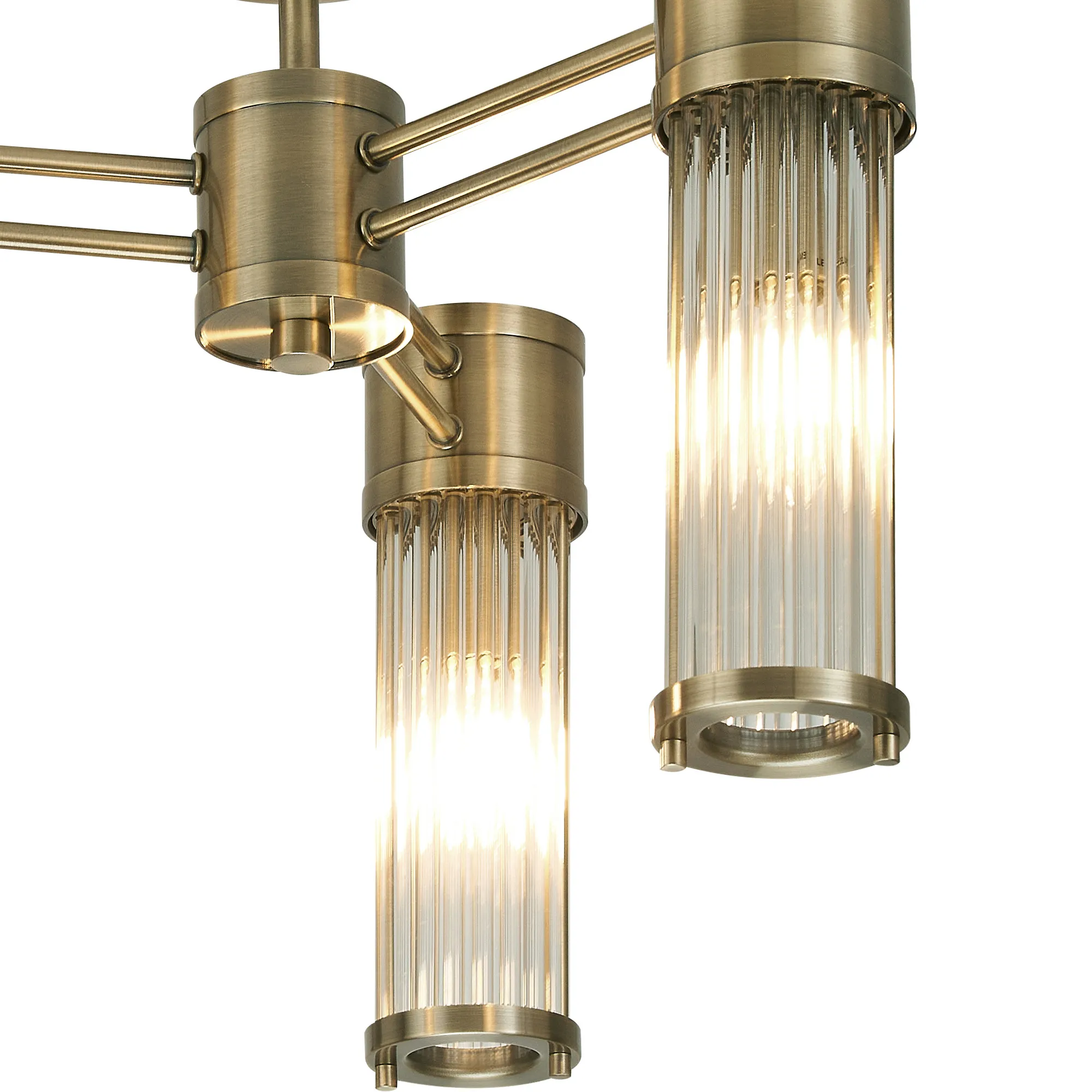 Gwen 3 Light Glass Rod Semi Flush IP44- Various Finishes - Image 17