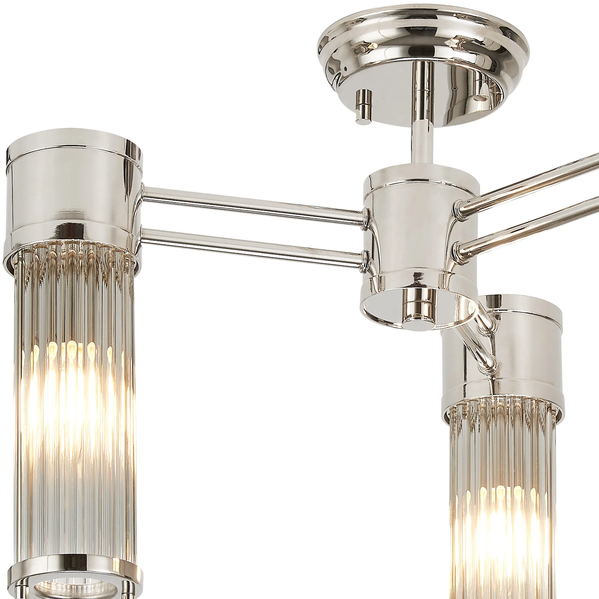 Gwen 3 Light Glass Rod Semi Flush IP44- Various Finishes - Image 9