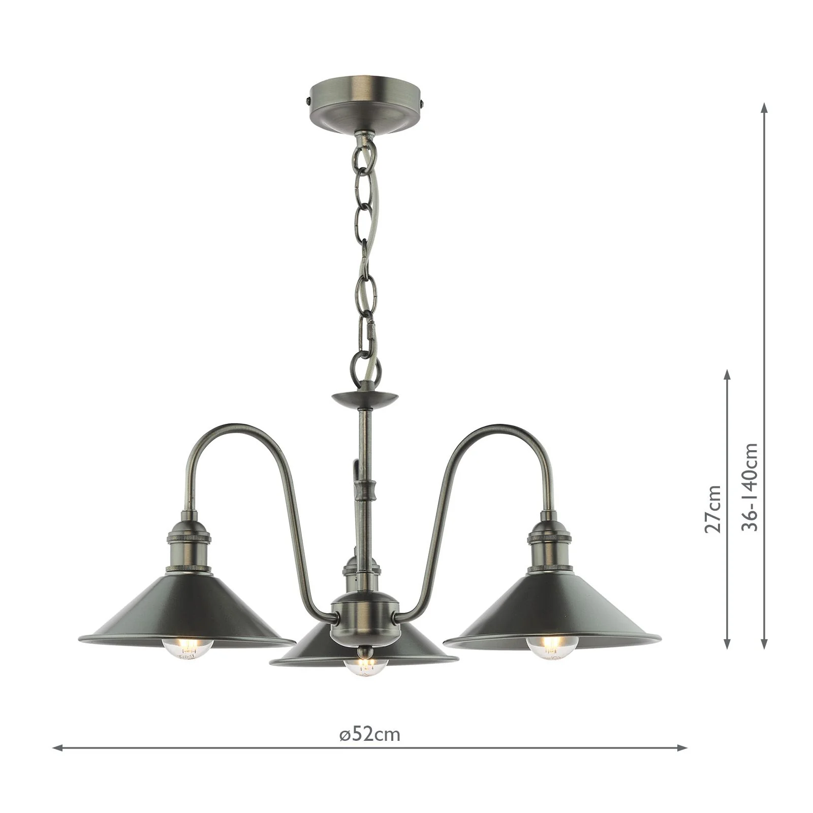 Hadano 3 Light Ceiling Light- Various Finishes - Image 47