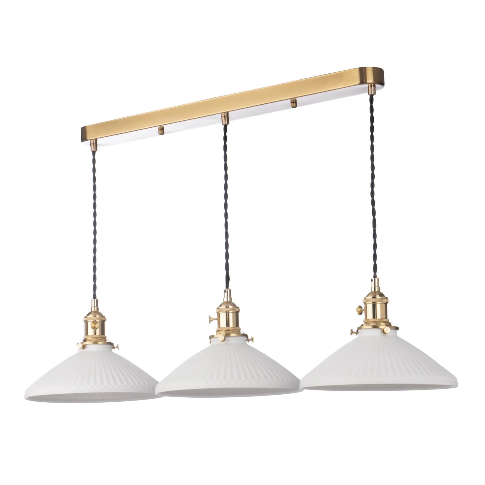Hadano 3 Light Kitchen Light Antique Chrome & Ceramic -  Various Shapes - Image 12