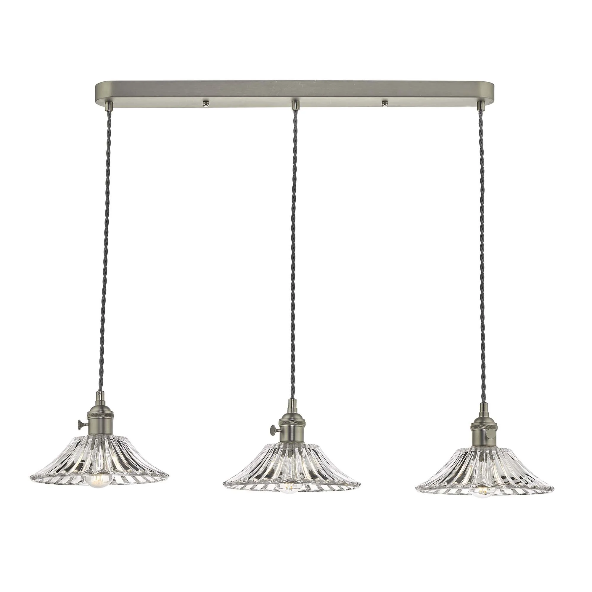 Hadano 3 Light Kitchen Light Antique Chrome & Ceramic -  Various Shapes - Image 23