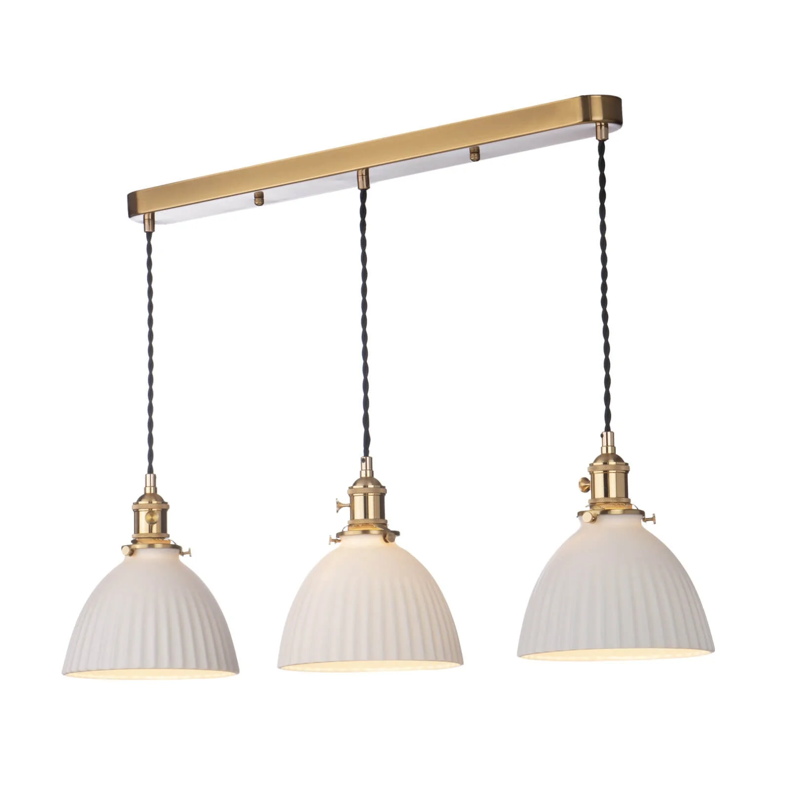 Hadano 3 Light Kitchen Light Antique Chrome & Ceramic -  Various Shapes - Image 7