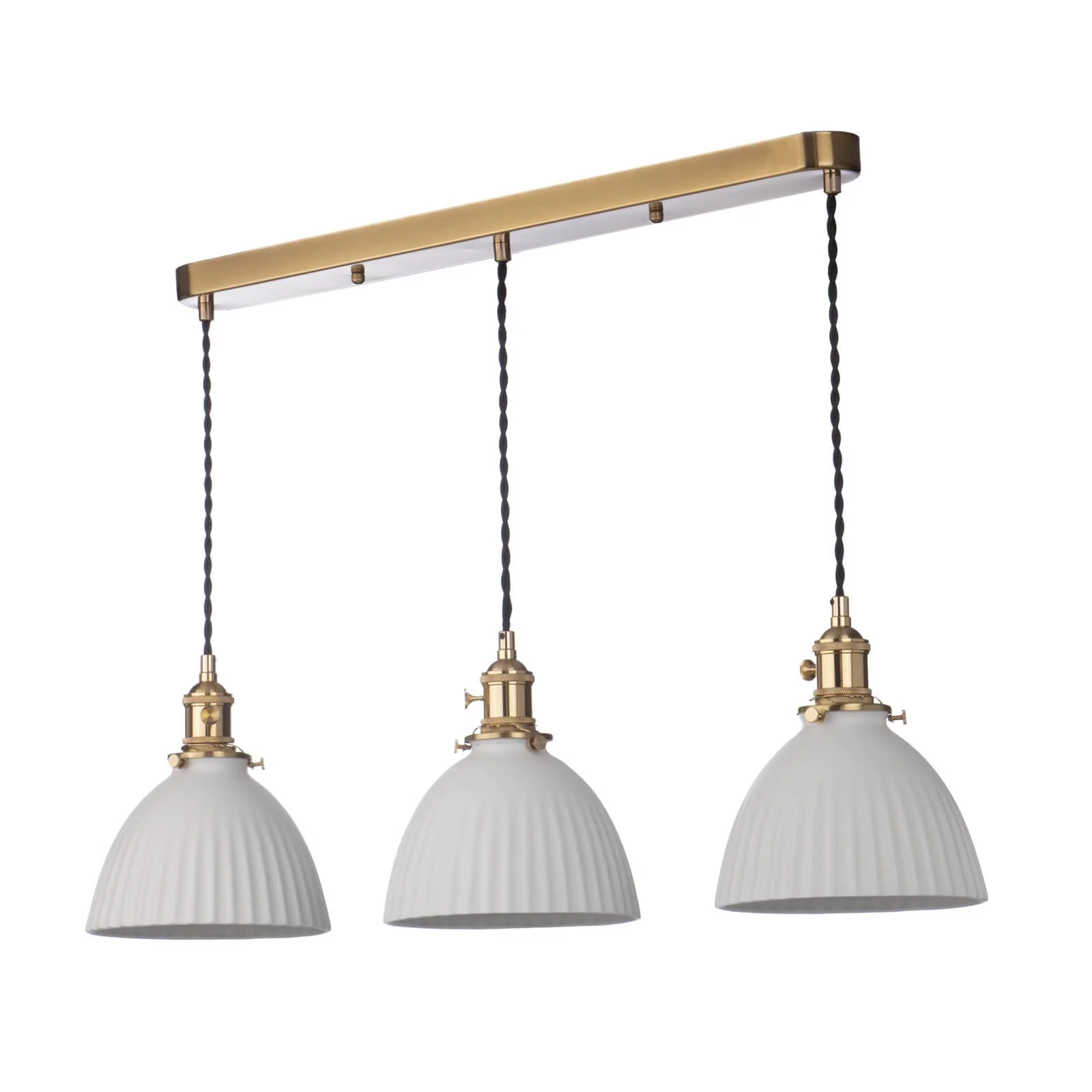 Hadano 3 Light Kitchen Light Antique Chrome & Ceramic -  Various Shapes - Image 8