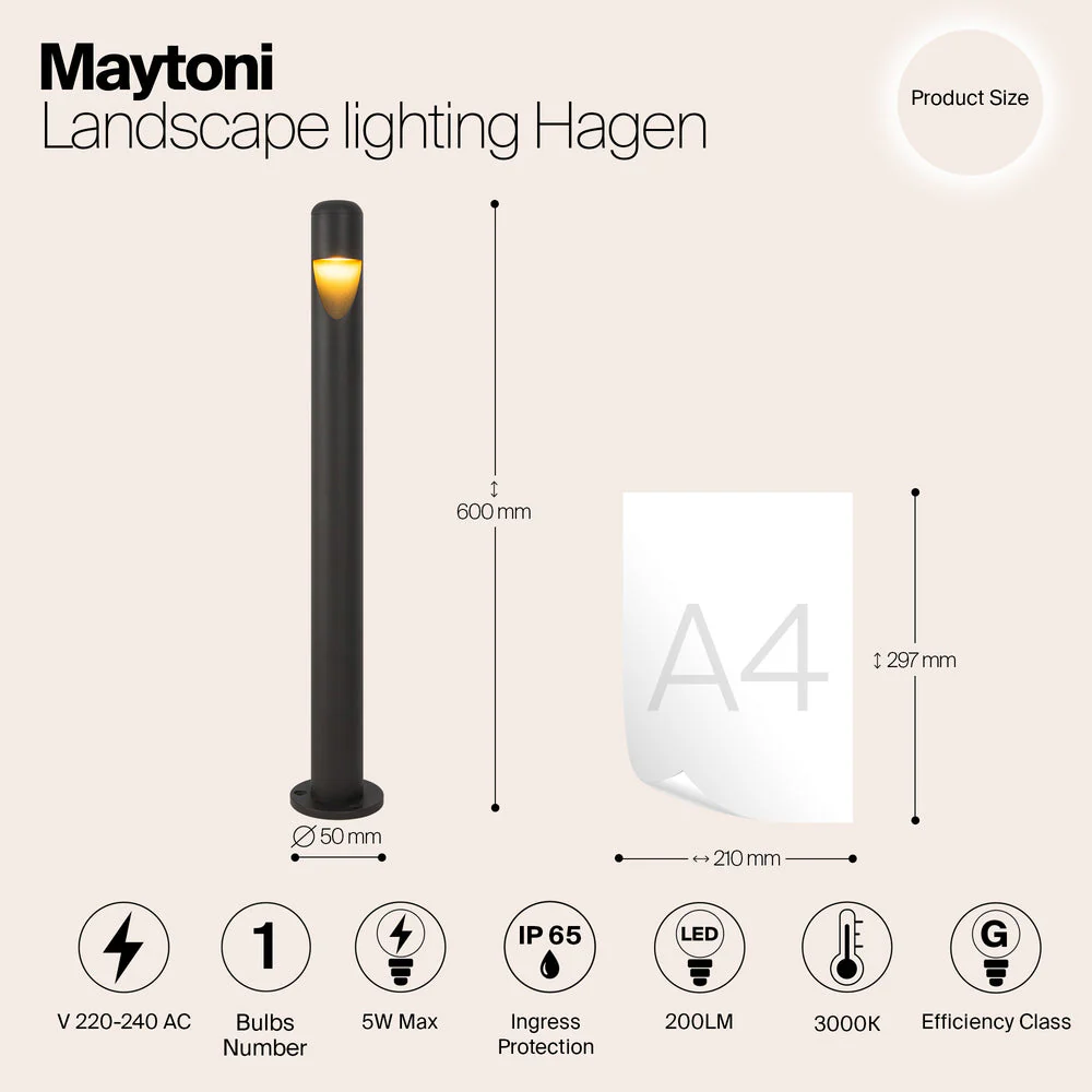 Hagen LED Bollard Light 3000K IP65 - Image 3