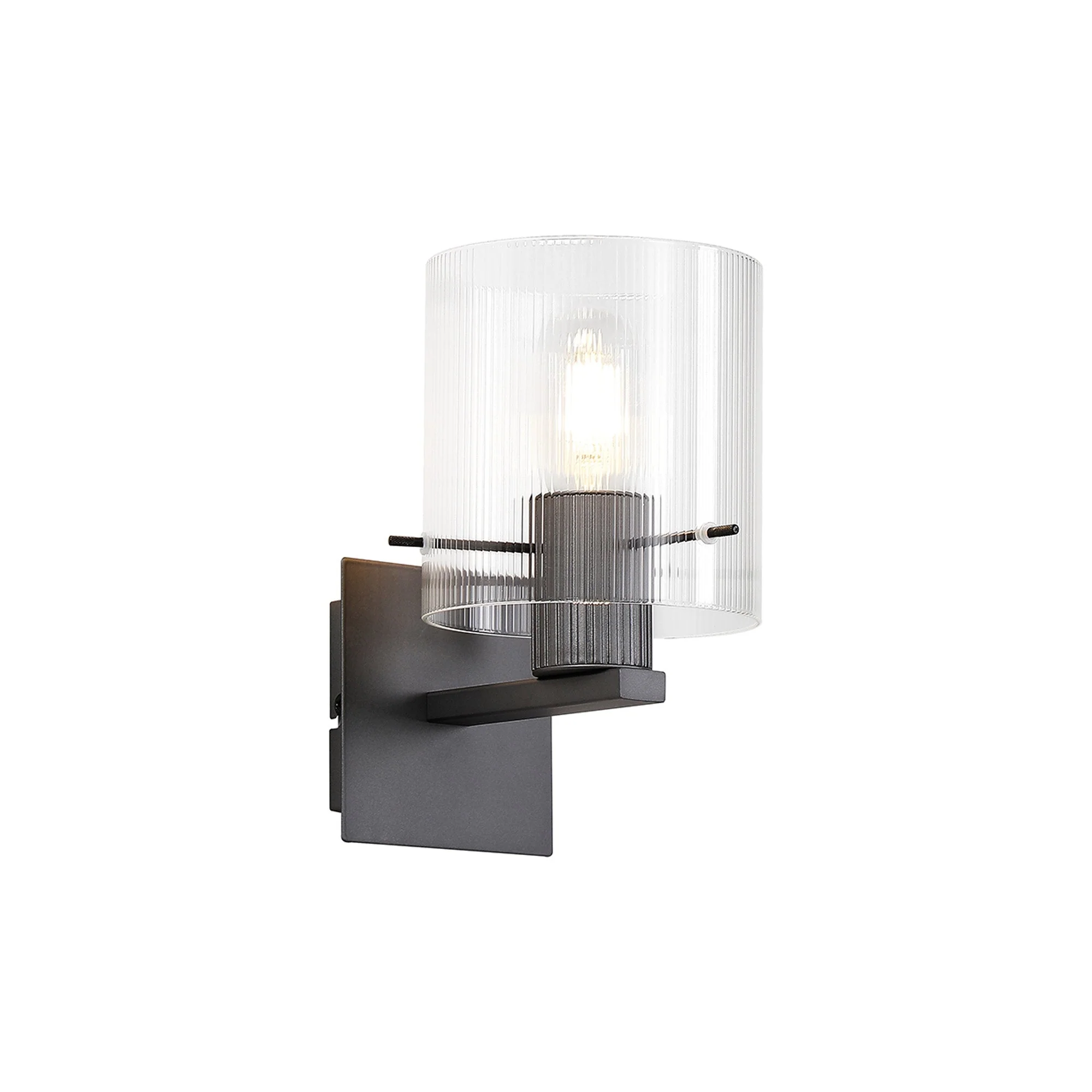 Hailey 1Lt Wall Light Wide Line Glass - Various Colours - Image 4