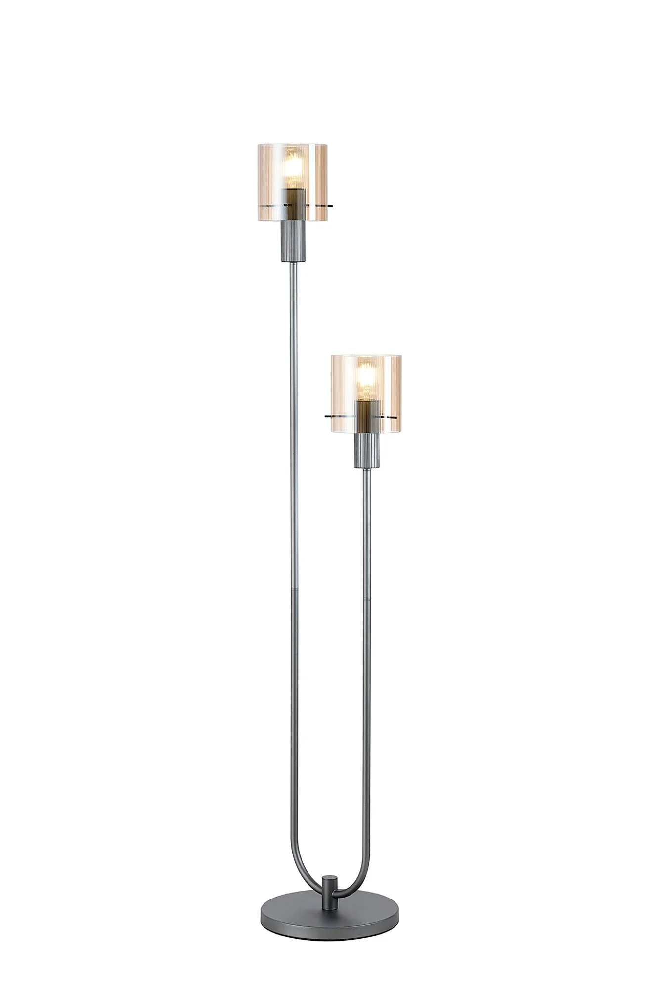 Hailey 2Lt Floor Lamp Narrow Line Glass - Various Colours - Image 2