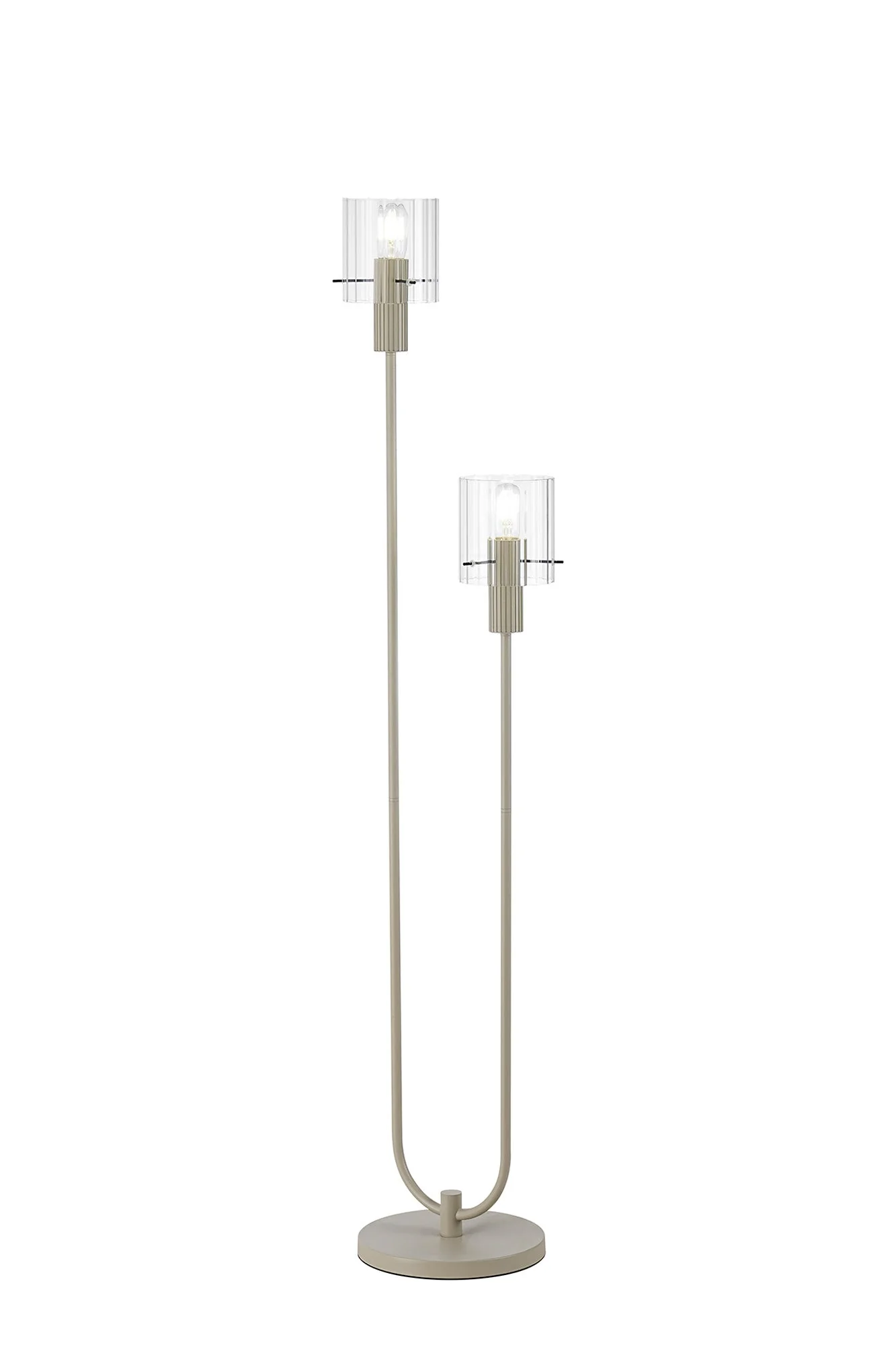 Hailey 2Lt Floor Lamp Wide Ribbed Glass - Various Colours - Image 10