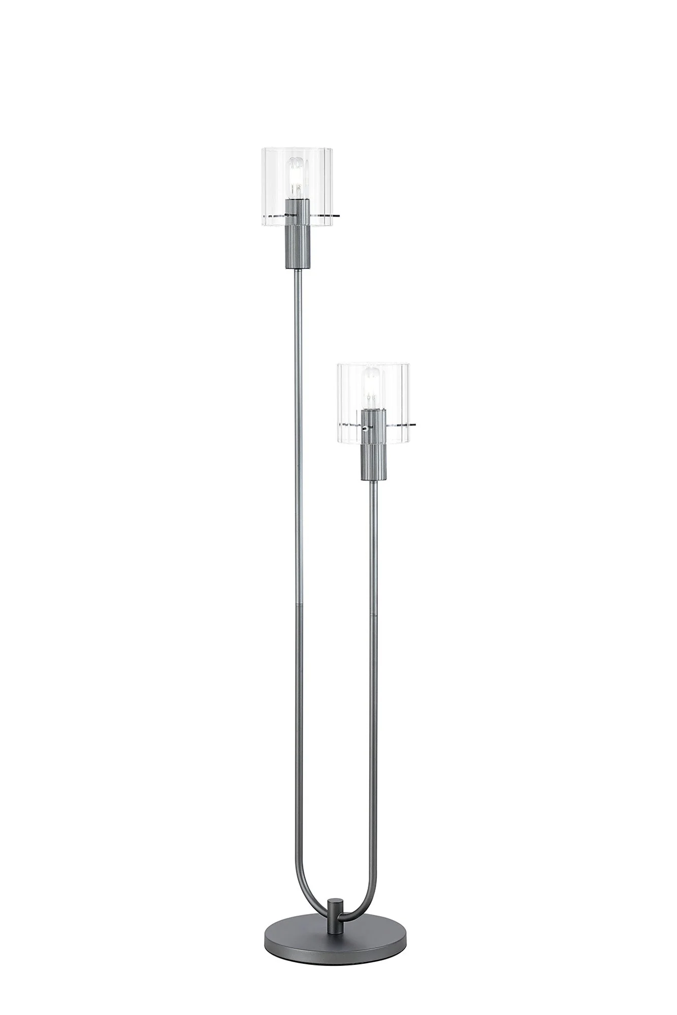 Hailey 2Lt Floor Lamp Wide Ribbed Glass - Various Colours - Image 2