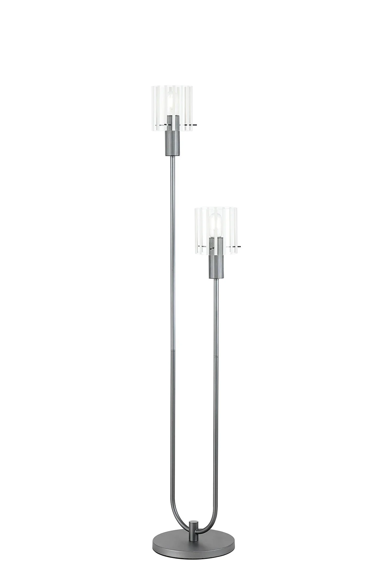 Hailey 2Lt Floor Lamp Wide Ribbed Glass - Various Colours - Image 3