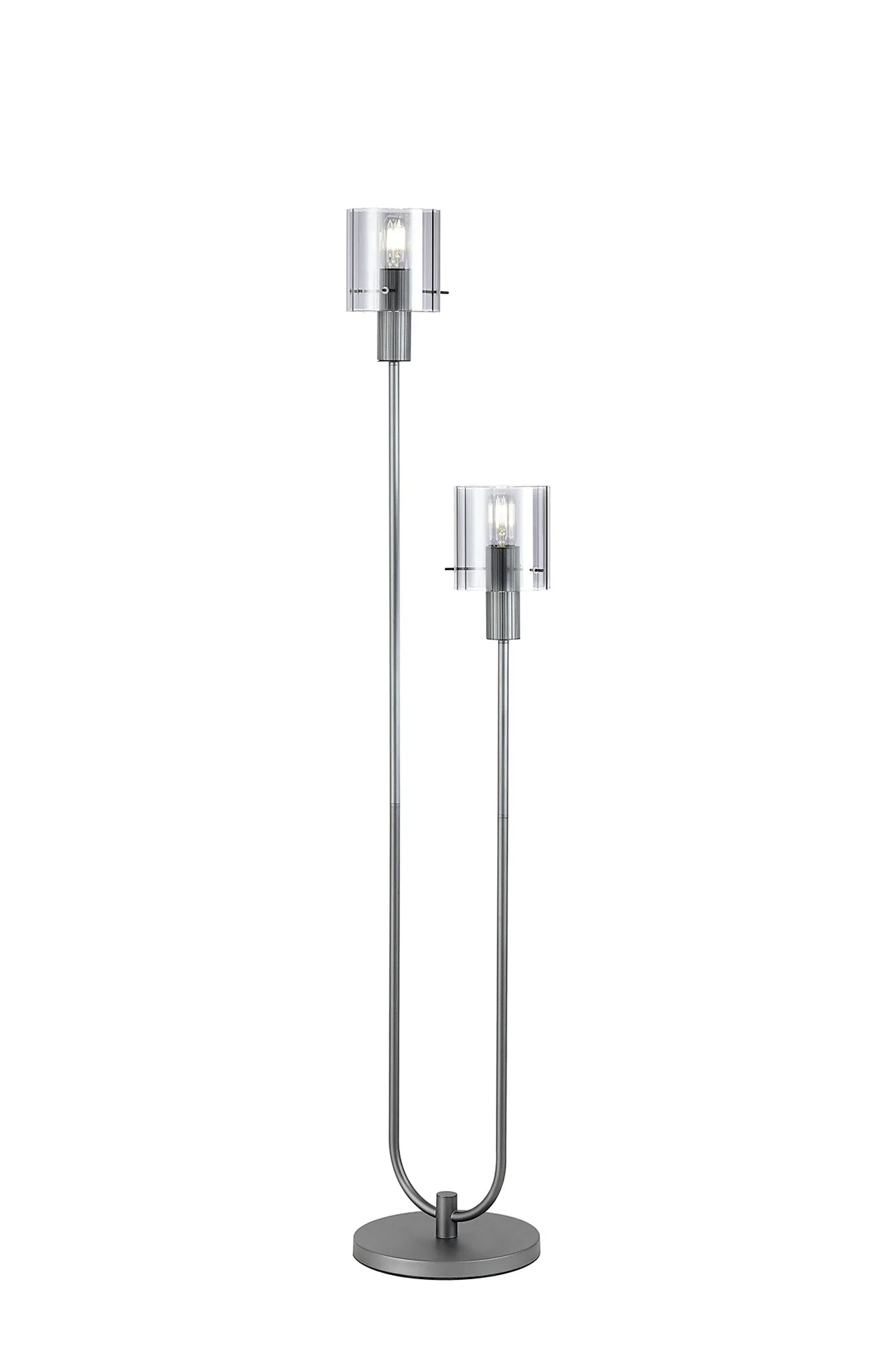 Hailey 2Lt Floor Lamp Wide Ribbed Glass - Various Colours - Image 4