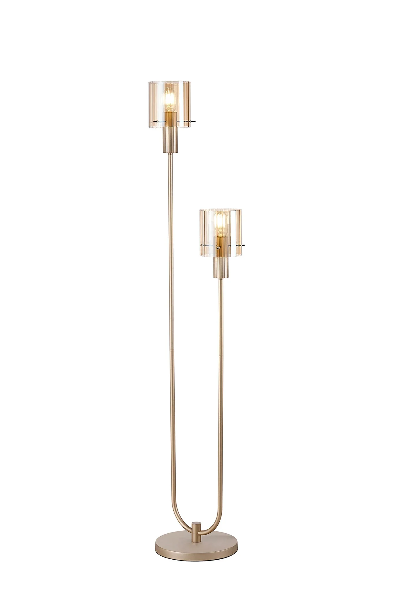 Hailey 2Lt Floor Lamp Wide Ribbed Glass - Various Colours - Image 5
