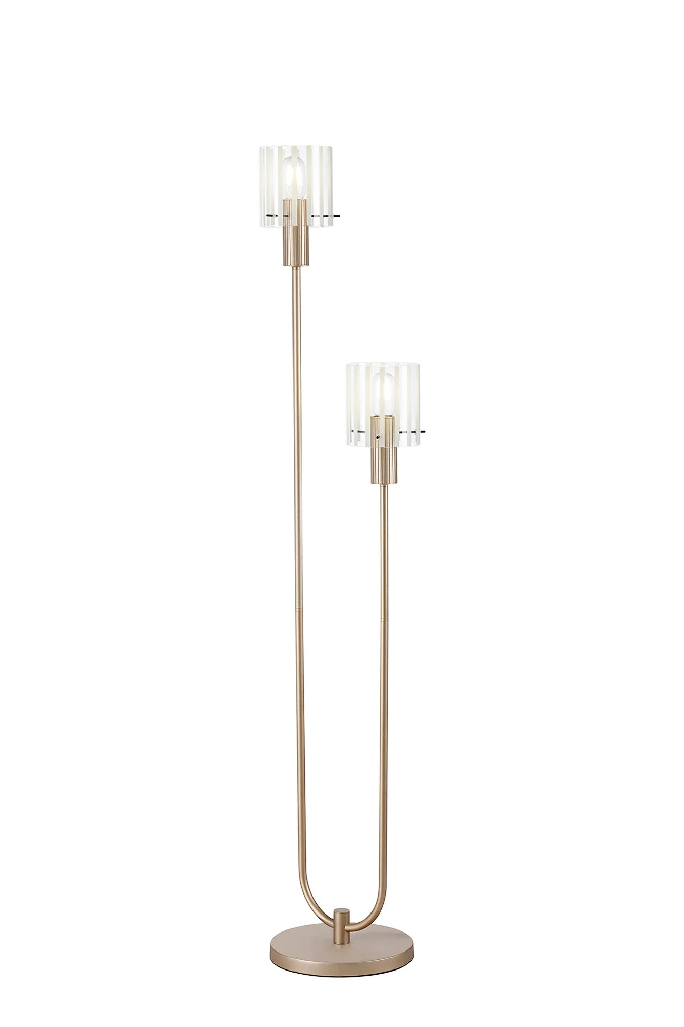 Hailey 2Lt Floor Lamp Wide Ribbed Glass - Various Colours - Image 7