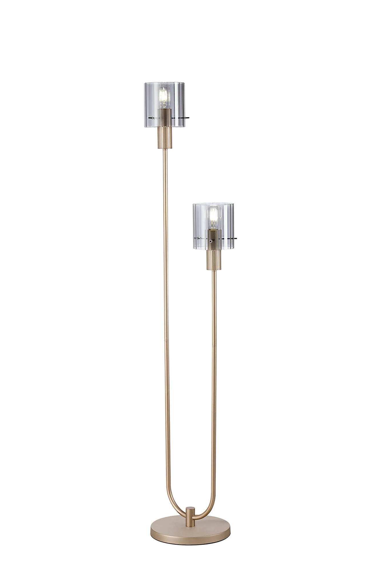 Hailey 2Lt Floor Lamp Wide Ribbed Glass - Various Colours - Image 8