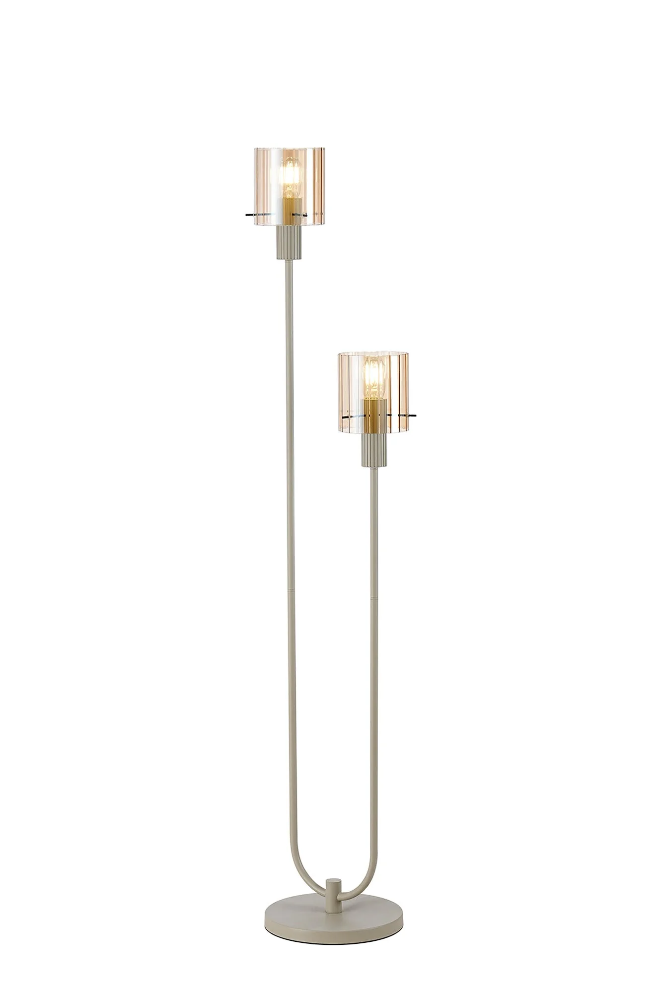 Hailey 2Lt Floor Lamp Wide Ribbed Glass - Various Colours - Image 9