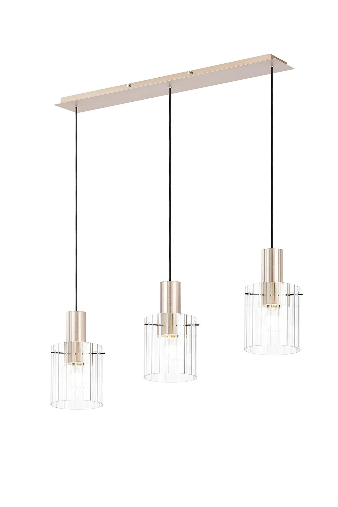 Hailey 3Lt Linear Pendant Wide Line Glass - Various Colours - Image 15