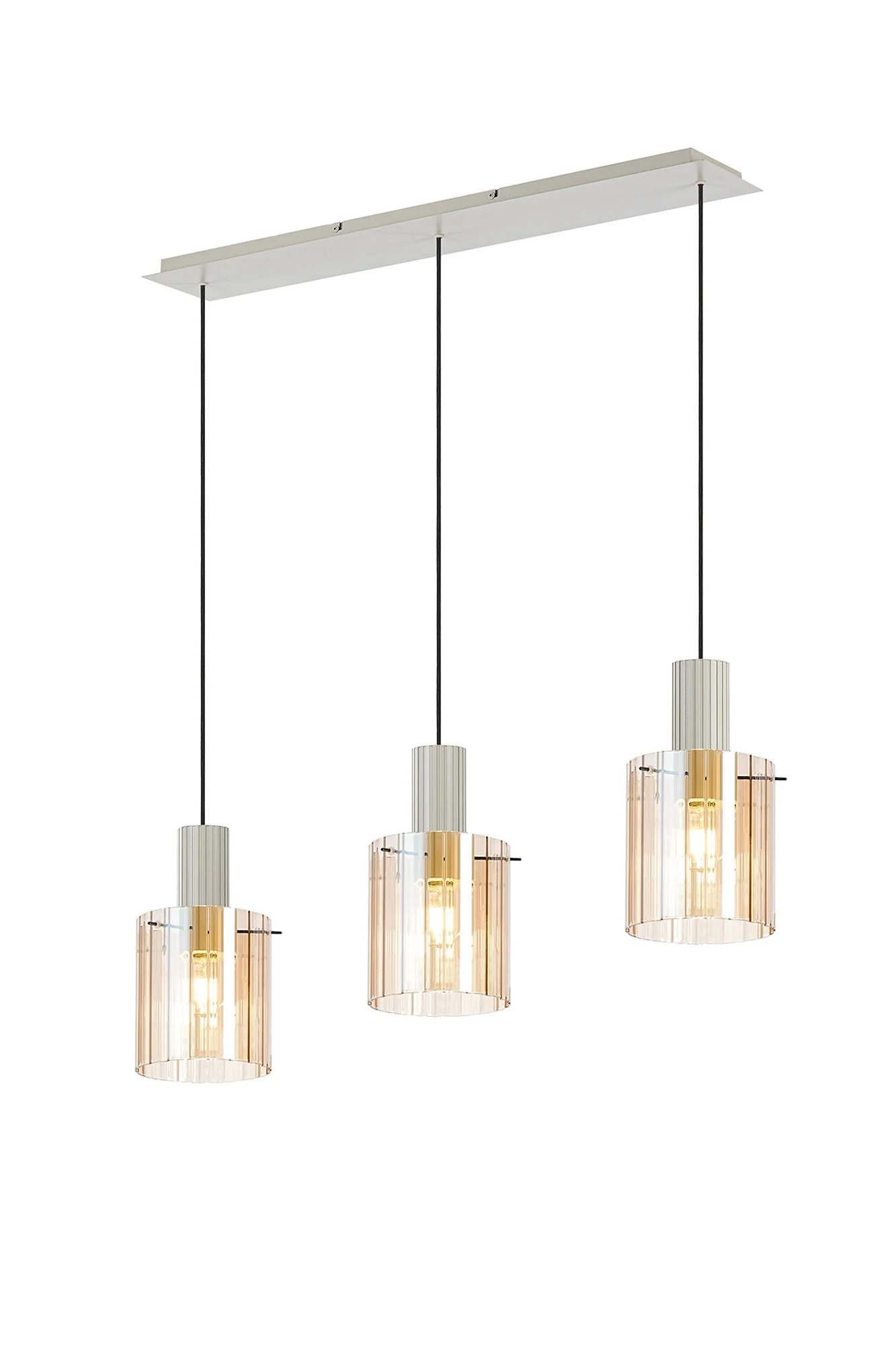 Hailey 3Lt Linear Pendant Wide Line Glass - Various Colours - Image 18