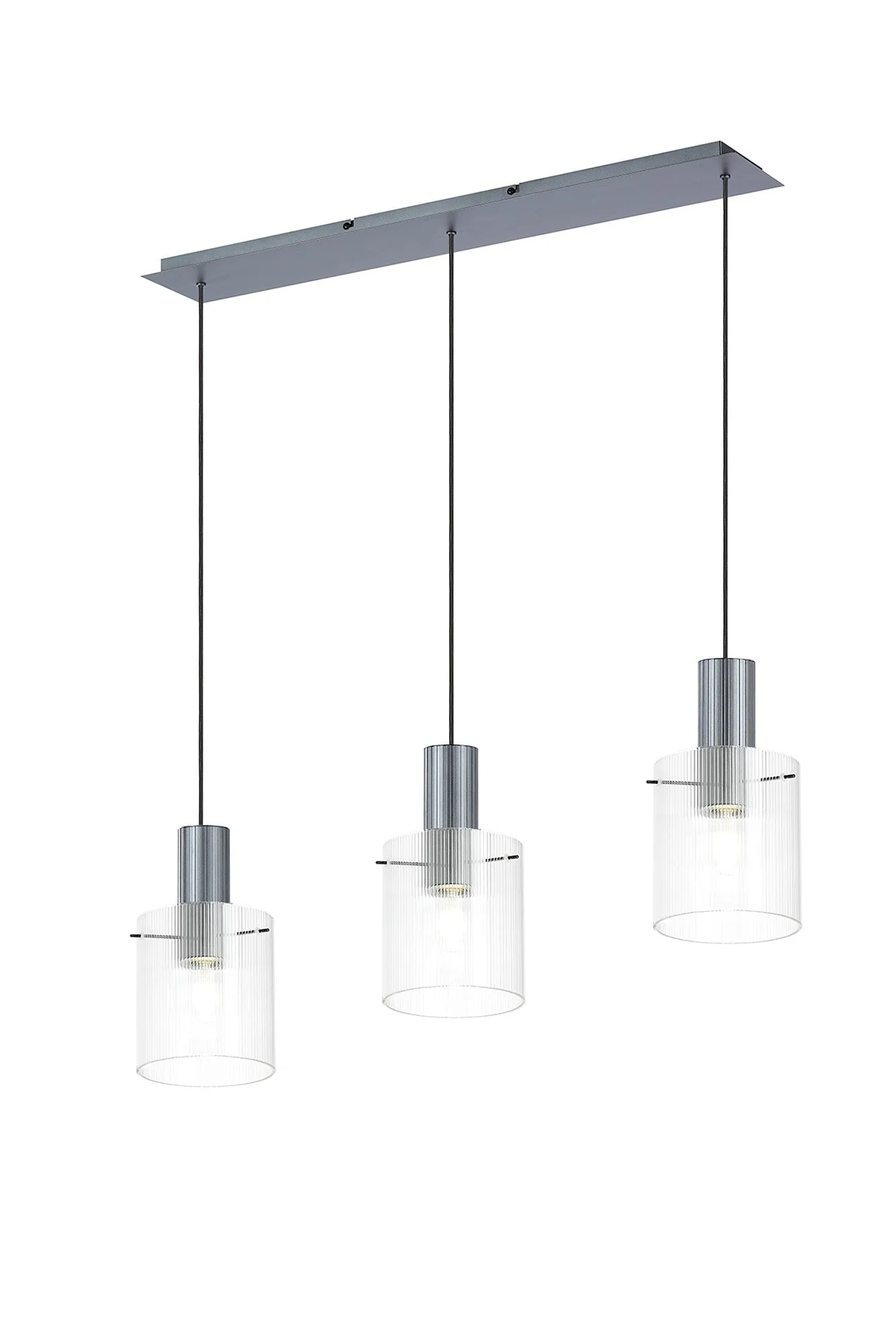 Hailey 3Lt Linear Pendant Wide Line Glass - Various Colours - Image 2