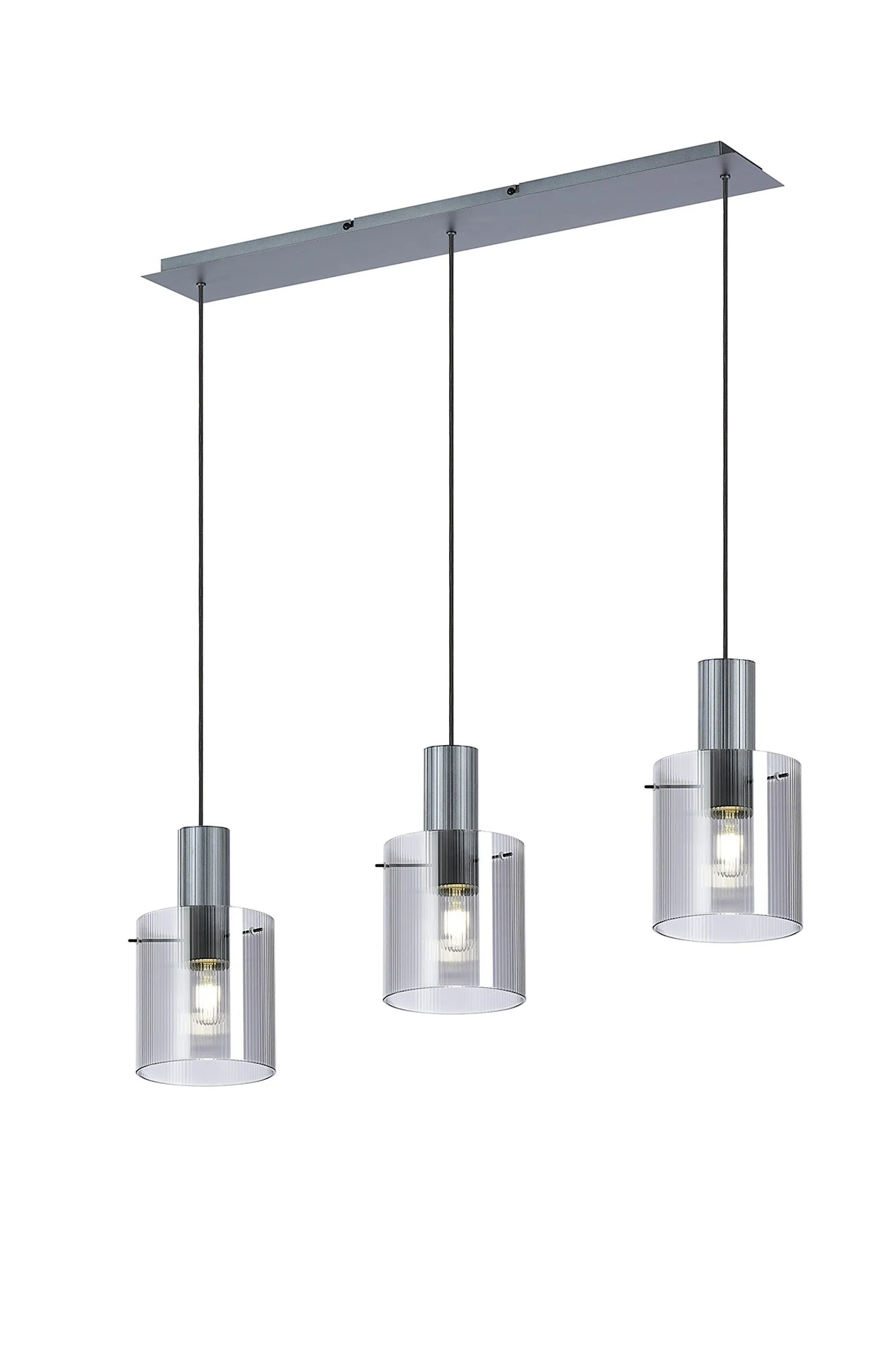 Hailey 3Lt Linear Pendant Wide Line Glass - Various Colours - Image 3