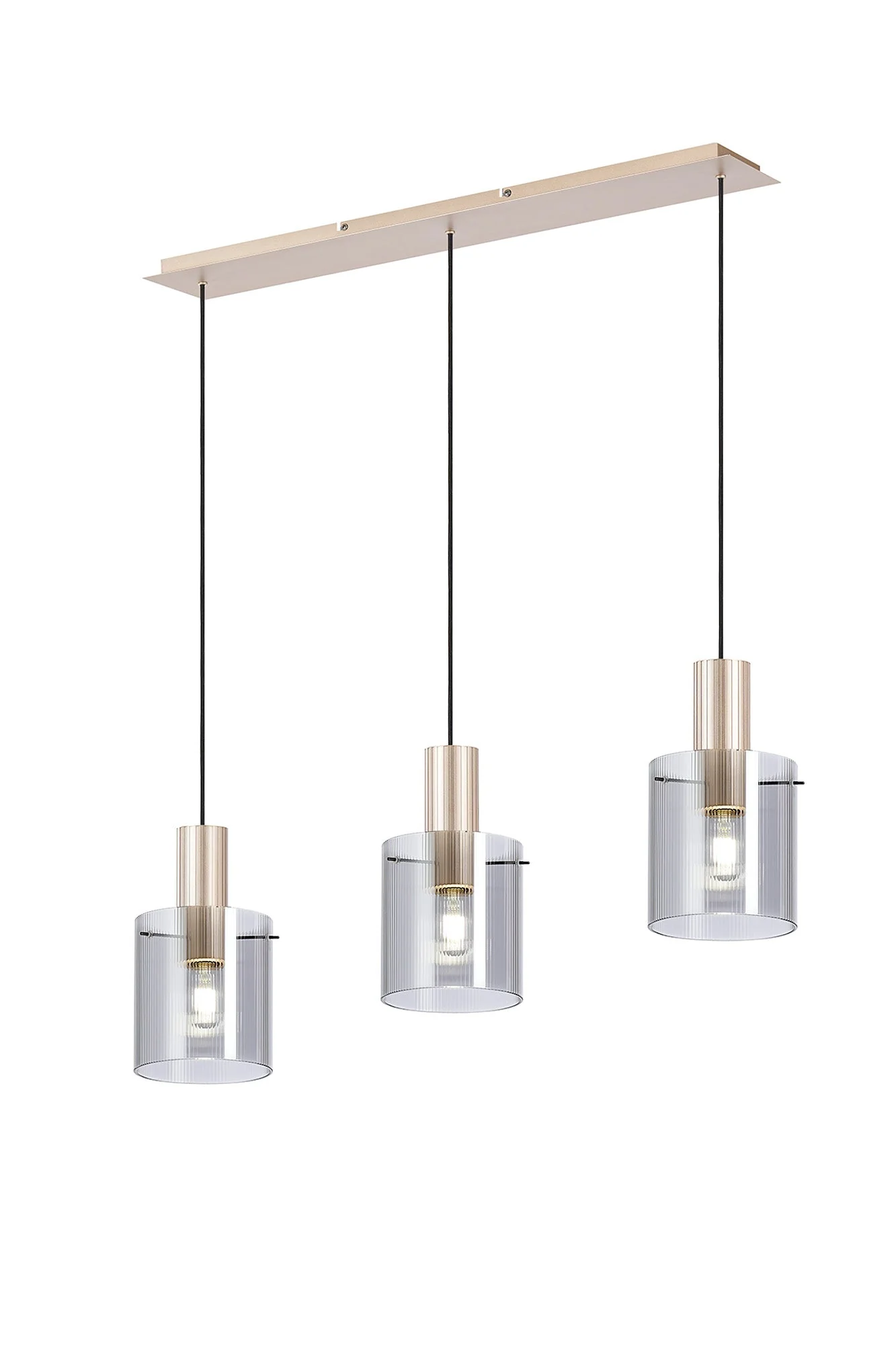 Hailey 3Lt Linear Pendant Wide Line Glass - Various Colours - Image 6