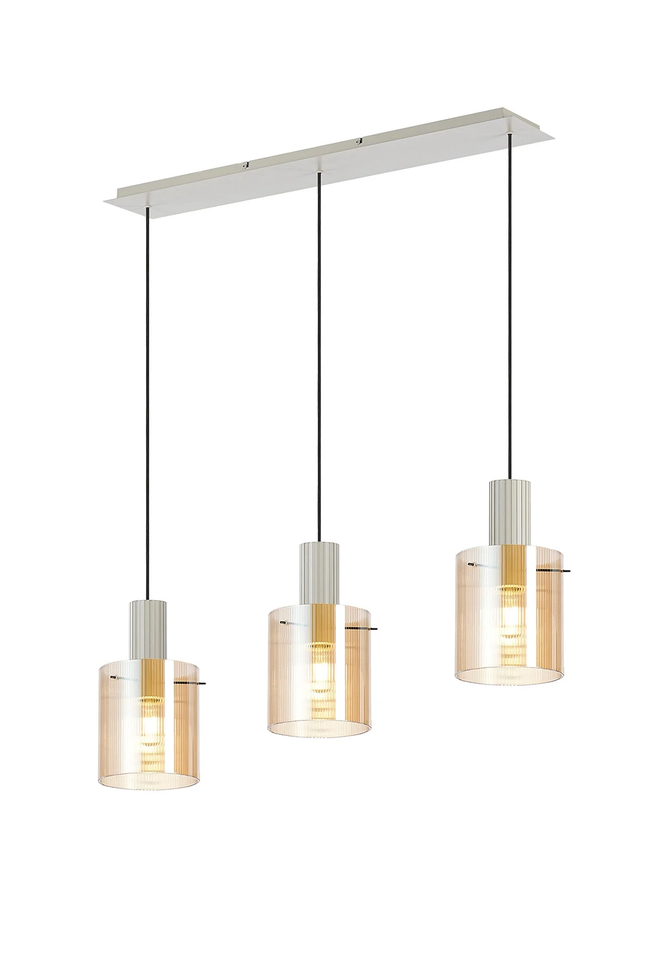Hailey 3Lt Linear Pendant Wide Line Glass - Various Colours - Image 7