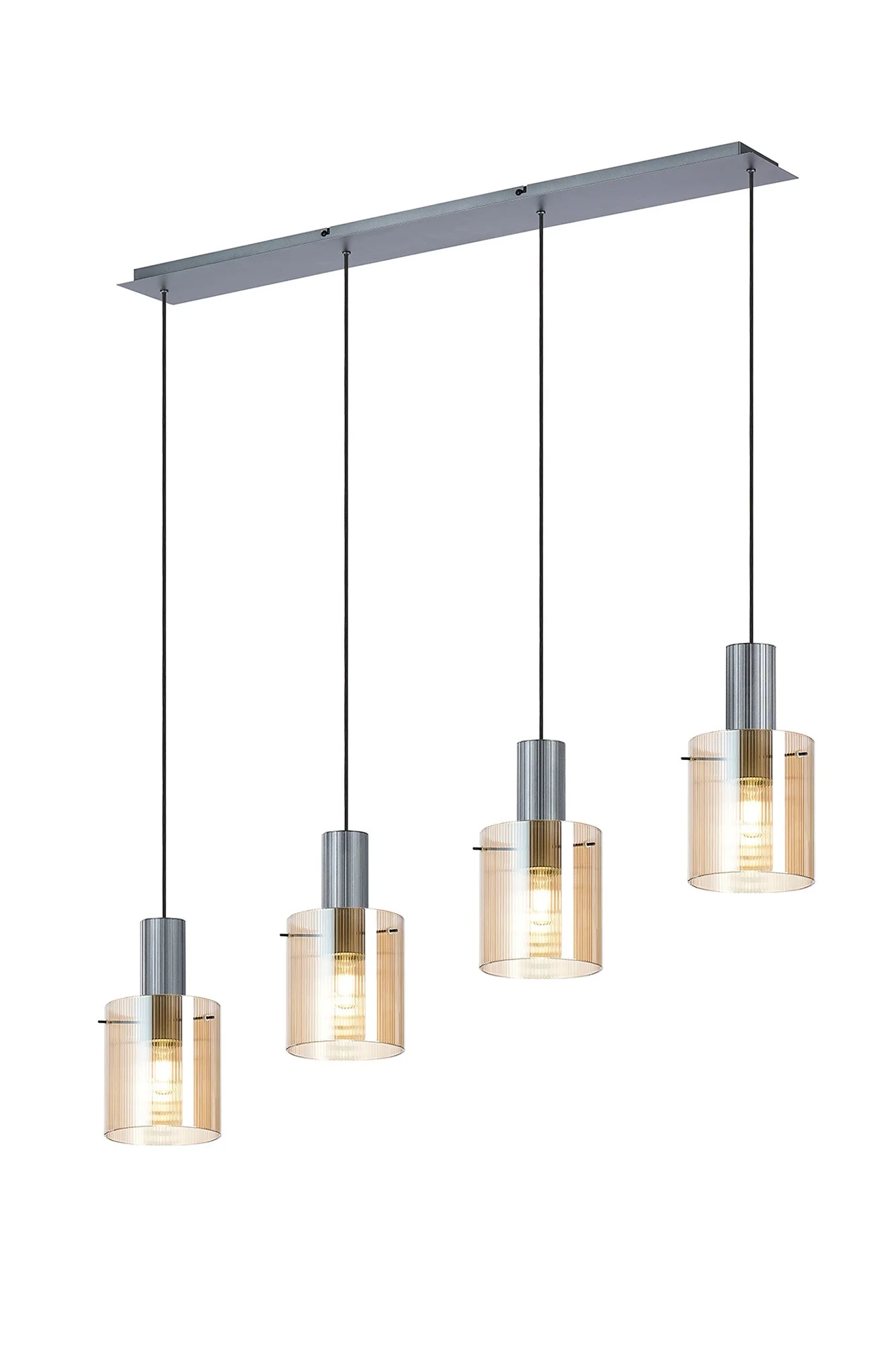 Hailey 4Lt Linear Pendant Wide Line Glass - Various Colours - Image 2
