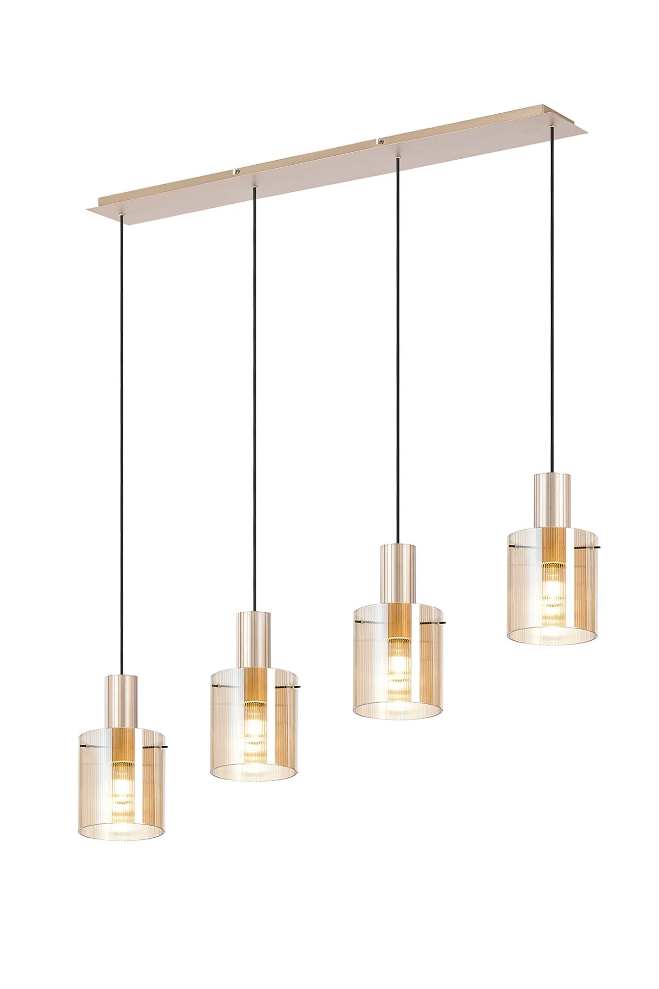 Hailey 4Lt Linear Pendant Wide Line Glass - Various Colours - Image 4