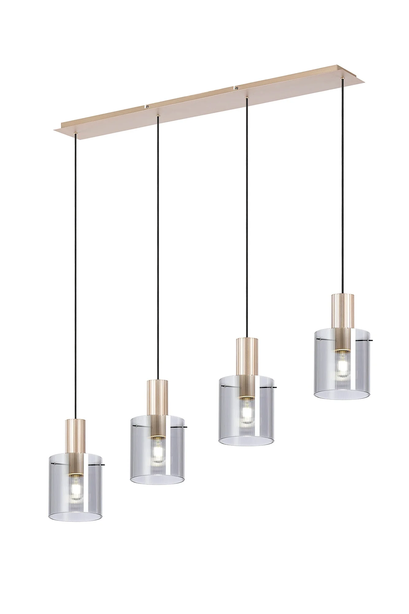 Hailey 4Lt Linear Pendant Wide Line Glass - Various Colours - Image 6