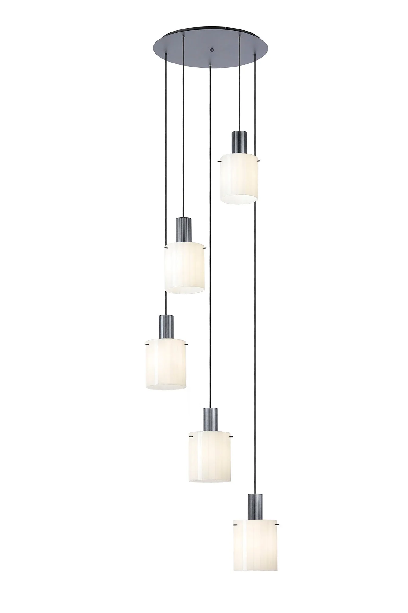 Hailey 5Lt Round Pendant Narrow Line Glass - Various Colours - Image 10