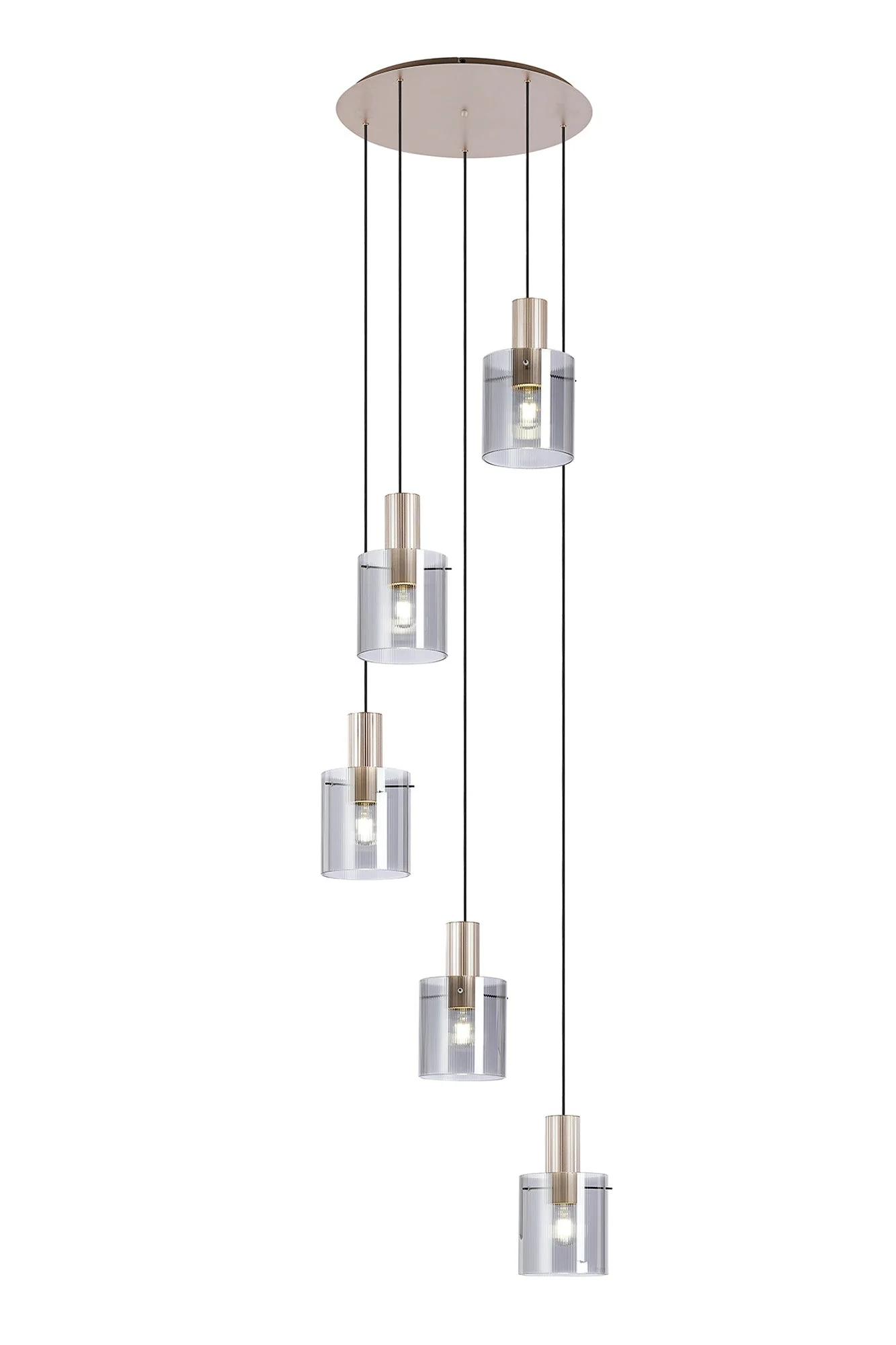 Hailey 5Lt Round Pendant Narrow Line Glass - Various Colours - Image 6