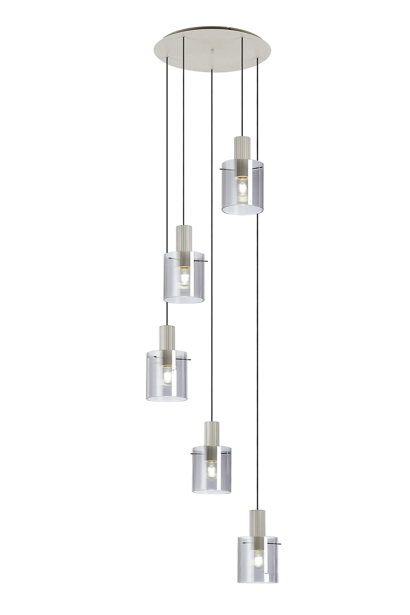Hailey 5Lt Round Pendant Narrow Line Glass - Various Colours - Image 9