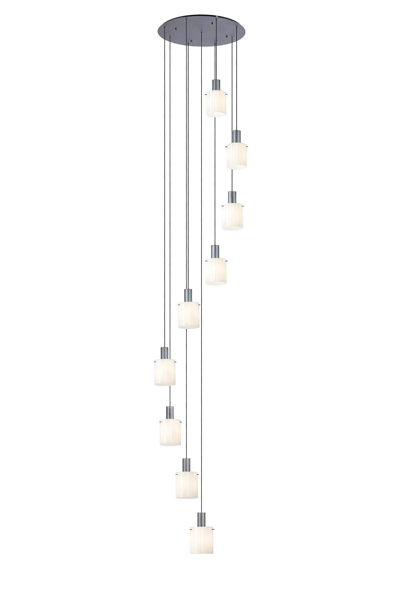Hailey 9Lt Cluster Pendant Narrow Line Glass - Various Colours - Image 10